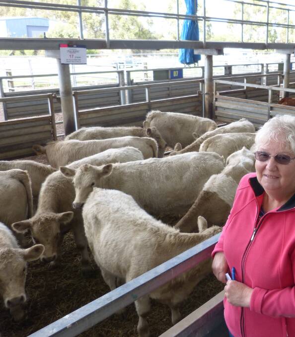 Lorraine & Peter Burgi, Gruyere, sold 17 Charolais steers, and 15 heifers, Falls View and Violet Hill blood, at Pakenham all for $780.