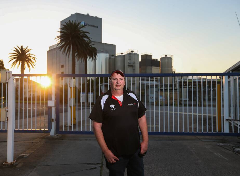 SHOCKED: AMWU organiser Tony Hynds at the plant yesterday ... "We've been running at 30 per cent capacity so something was going to happen." Picture: Morgan Hancock