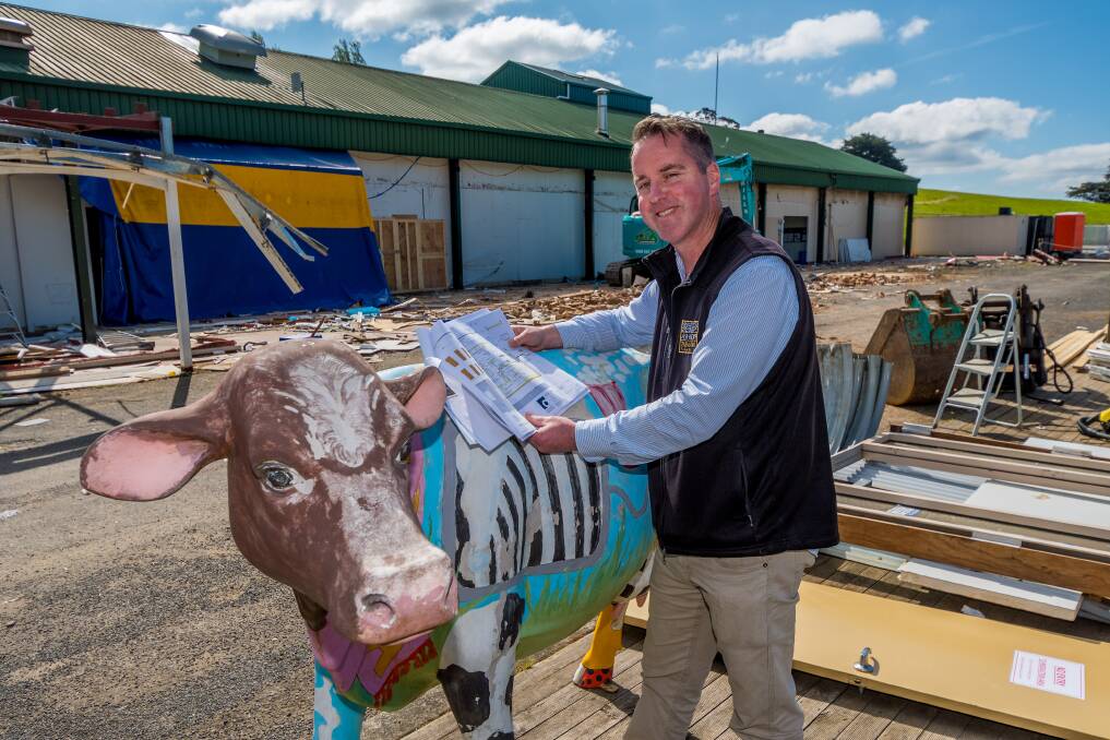 MOO-VING FORWARD: Ashgrove Cheese chief executive Richard Bennett on the site of the old visitor centre, which will make way for a new $2 million project. Pictures: Phillip Biggs 