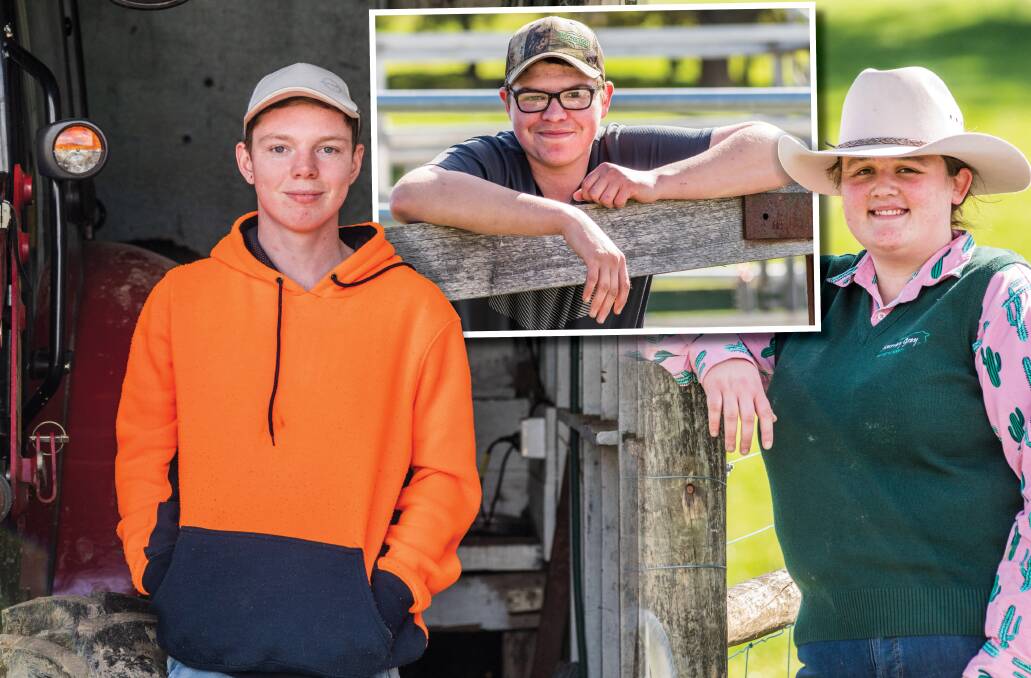 EXPOSURE: Lilydale District School Certificate III Agriculture students (pictured here are Georgina Rigby, Ayden Young and Kane Byard) agree that there's a lack of exposure to rural education programs in the secondary years. Photos by Phillip Biggs. 