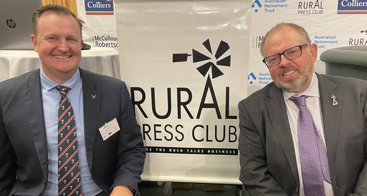 Consolidated Pastoral Company chief executive office Troy Setter and Queensland Live Exporters Association president Greg Pankhurst.