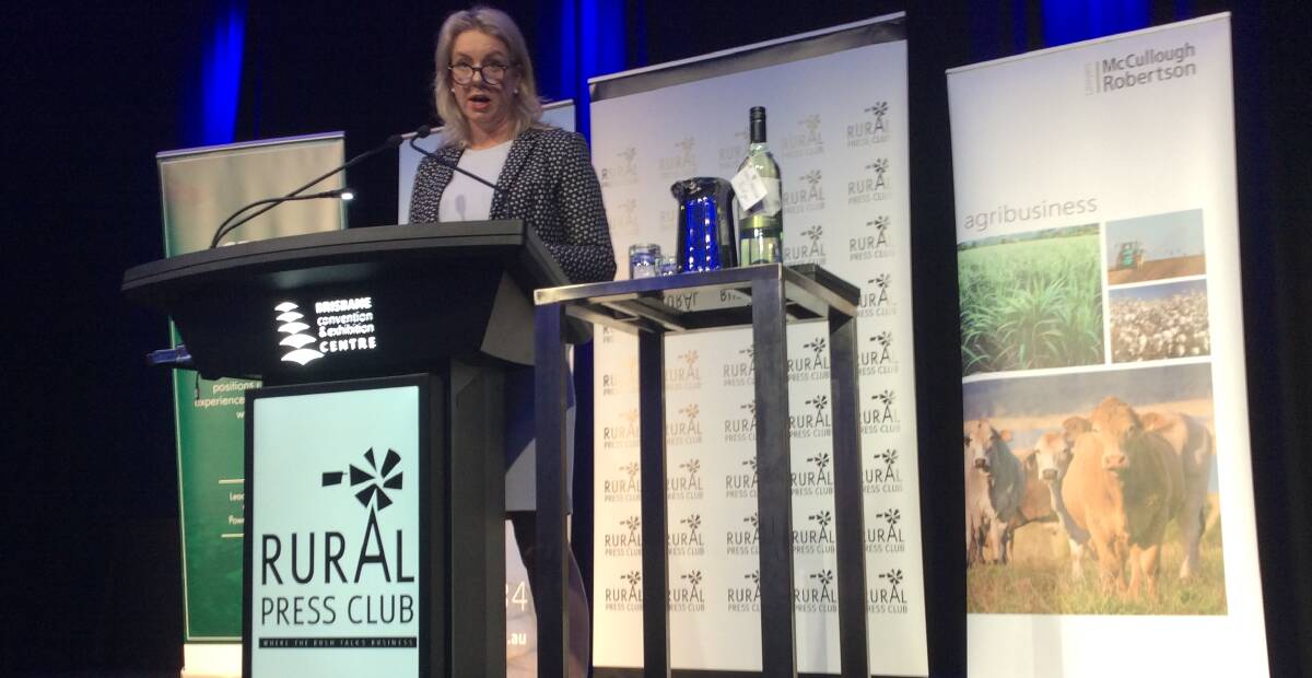 Federal Agriculture Minister Bridget McKenzie speaking at the Rural Press Club in Brisbane.