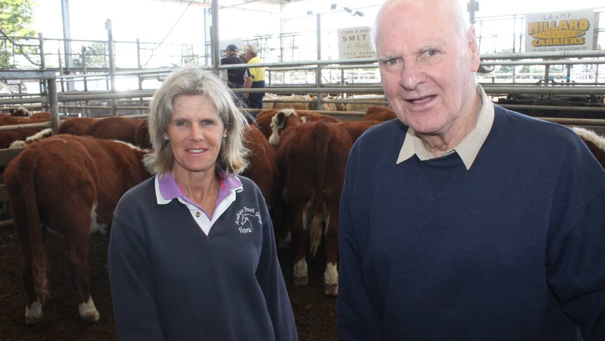 Darlington stud breeders, Chris Luckock and daughter Kate Luckock sold a draft of their Ennerdale Hereford steer weaners at Colac, where tops of the draft, 352kg made $1310 a head.