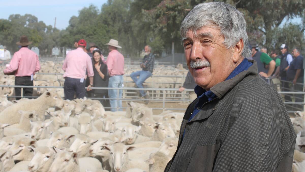 Rex Oswin, Mallan, NSW, sold his annual draft of Edwards River Border Leicester Merino-cross ewe lambs to $204/head at Wycheproof .