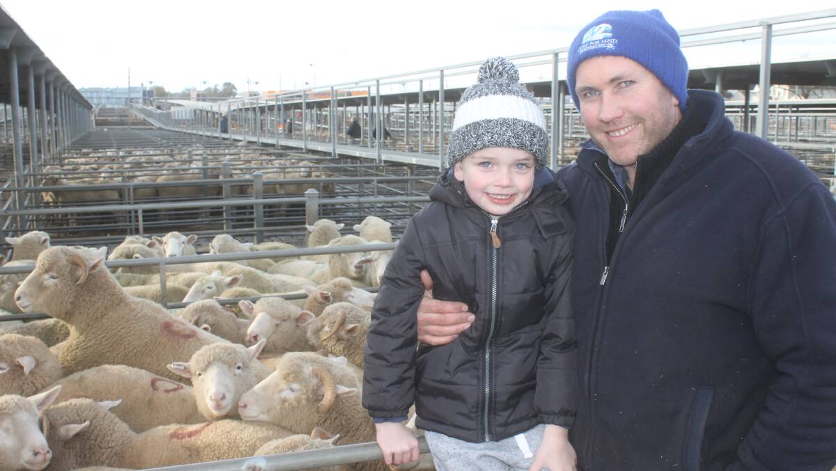 Mick Carey and son, Jai, Gordon, received their best-ever price of $220 a head for the sale of 50 lambs at Ballarat.