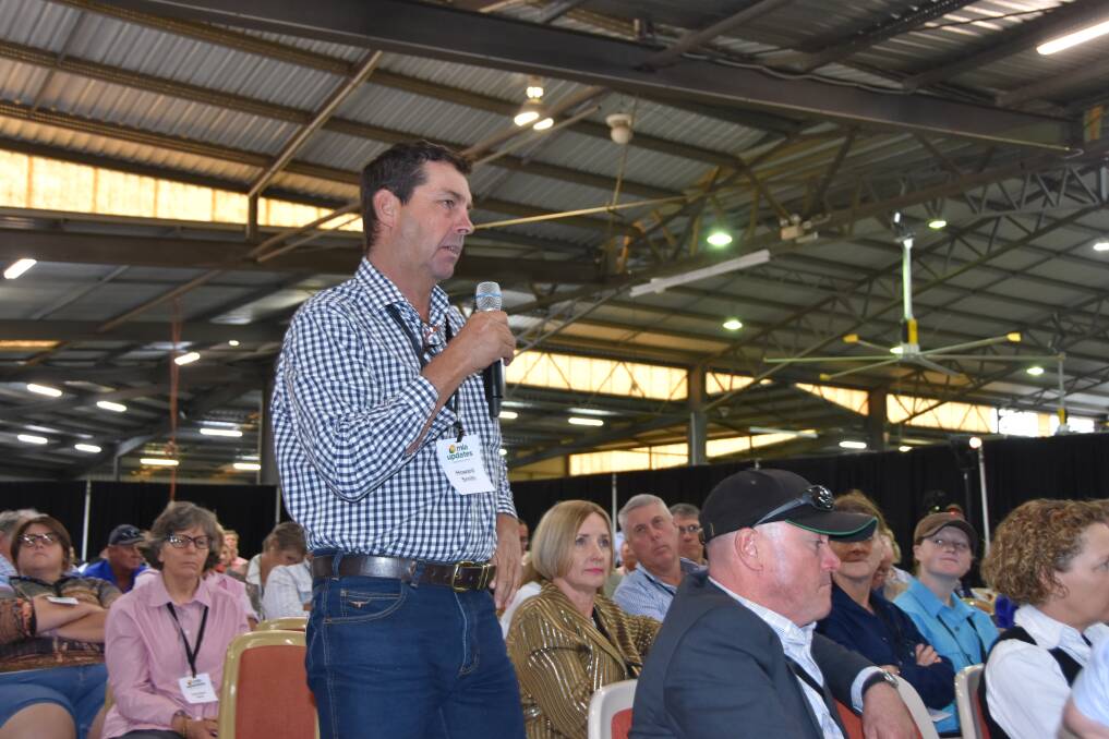 Queensland beef producer Howard Smith asks questions about what FTAs will mean for the Australian red meat industry at the MLA Updates forum in Toowoomba this week.